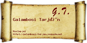 Galambosi Tarján névjegykártya